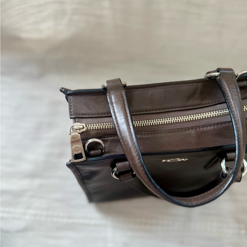 Coach Dark Brown Leather Crosby Carryall - Picture 8 of 10